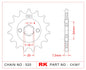 Sprocket Front RK-C4387-14 JTF1903 Afam 73203