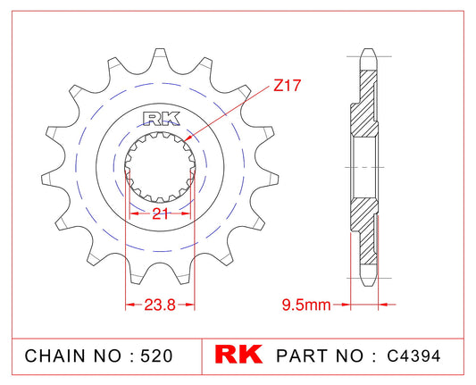 Sprocket Front RK-C4394-13 JTF284 CST-284-13