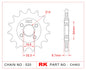 Sprocket Front RK-C4463/C4464-15 JTF1908 Afam 73305 JTF1908