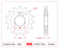Sprocket Front RK-C5042-16 JTF1591 Afam 21607
