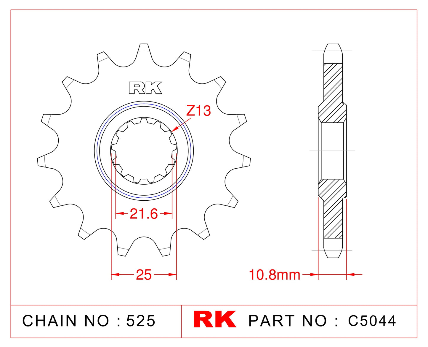 Sprocket Front RK-C5578-14 525 pitch