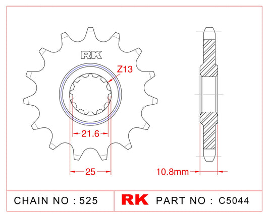 Sprocket Front RK-C5578-14 525 pitch