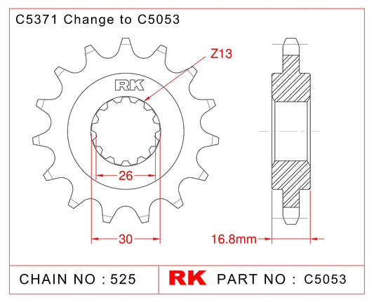 Sprocket Front RK-C5053-15 JTF1370 Afam 20612