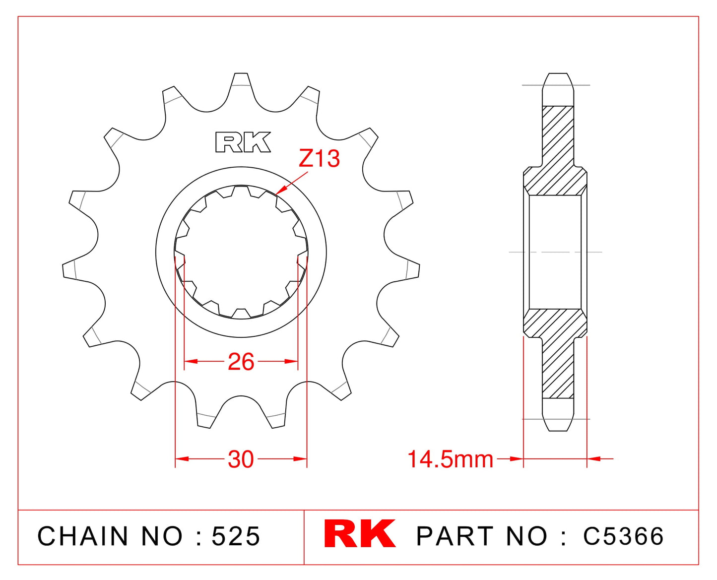 Sprocket Front RK C5366-15 JTf 1332-15