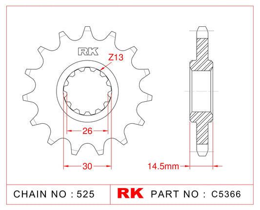 Sprocket Front RK C5366-15 JTf 1332-15
