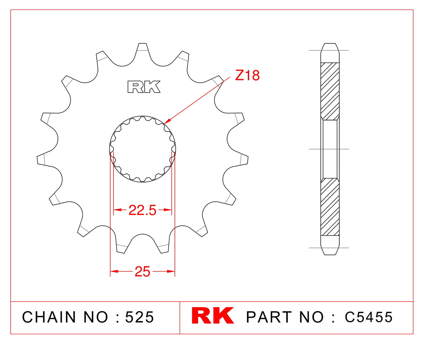 Sprocket Front RK-C5455-16 JTF1186