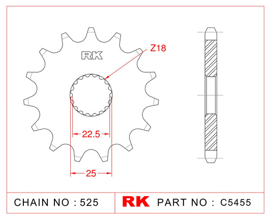 Sprocket Front RK-C5455-16 JTF1186