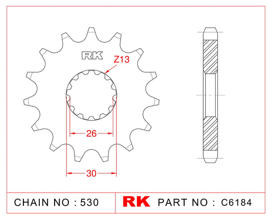 Sprocket Front RK-C6184-18 JTF1180 Afam 88800