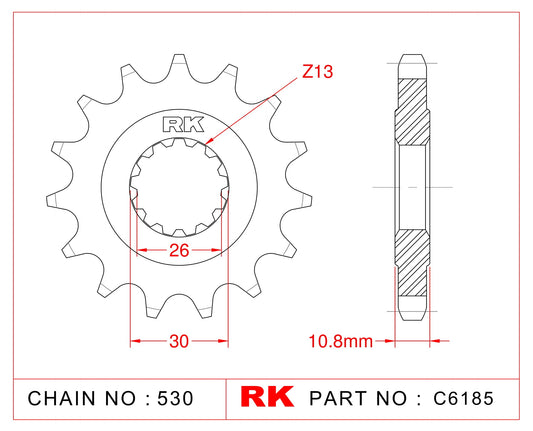 Sprocket Front RK-C6185-17 JTF579 Afam 21801