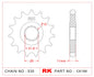 Sprocket Front RK-C6186-16 JTF580 Afam 21602 530 pitch