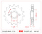 Sprocket Front RK-C6187-16 JTF571 Afam 21501