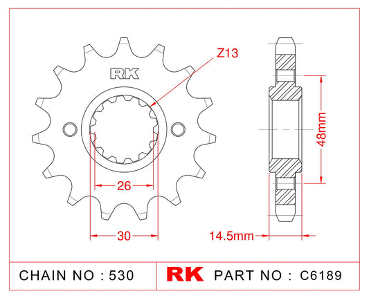 Sprocket Front RK-C6189-17 JTF339 Afam 20602