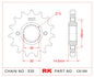Sprocket Front RK-C6189-17 JTF339 Afam 20602