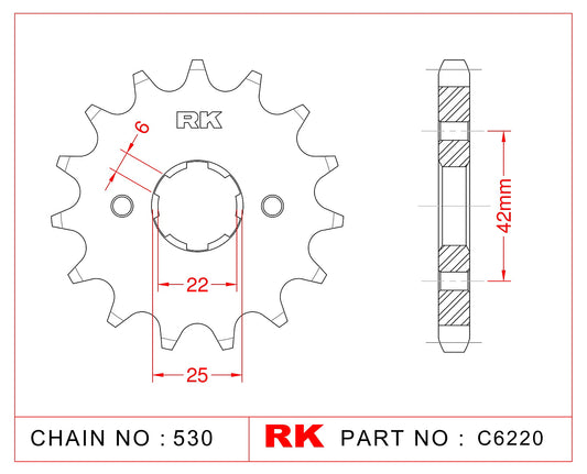 Sprocket Front RK-C6220-16 JTF 278-16 Afam 20400