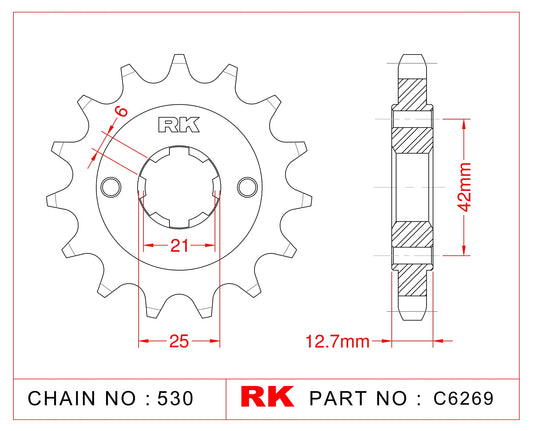 Sprocket Front RK-C6269-17 JTF288 Afam 20502
