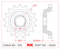 Sprocket Front RK-C6283-17 JTF528 Afam 24806