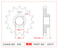 Sprocket Front RK-C6377-15 JTF743 Afam 52900 *530 Pitch*