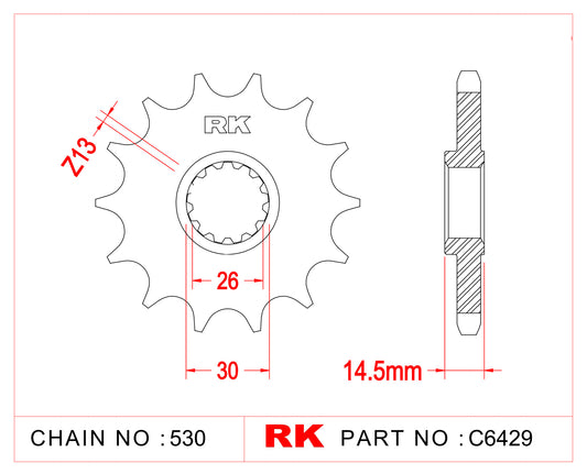 Sprocket Front RK C6429-18 JTF 1340-18