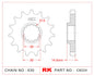 Sprocket Front RK-C8224-14 JTF335 Afam 20800 - Special Order