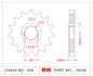 Sprocket Front C8226-15 JTF 521-15 AFAM 24800