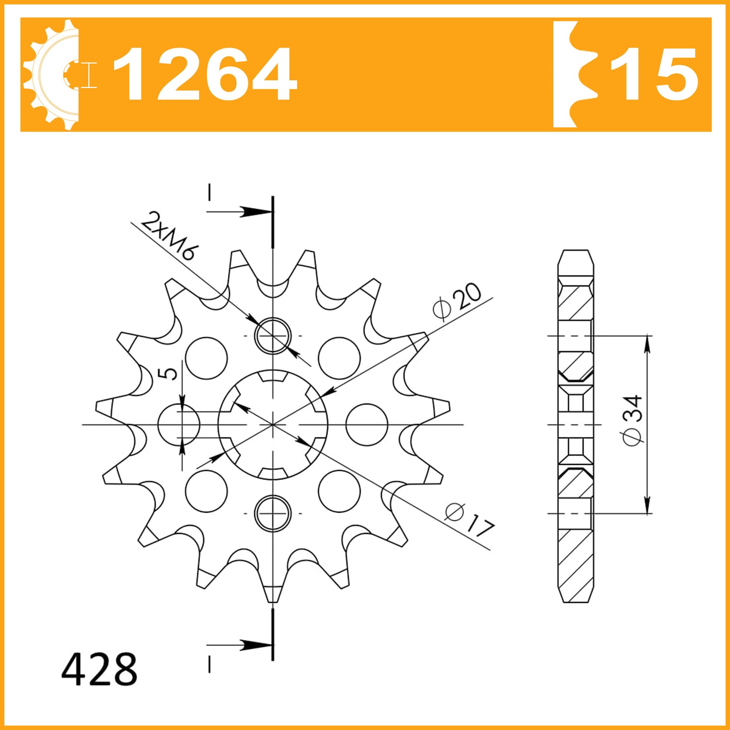 SuperSprox Front MX Grooved CST-1264-15 JTF1264