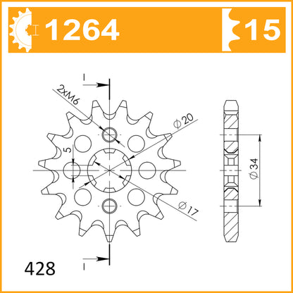 SuperSprox Front MX Grooved CST-1264-15 JTF1264