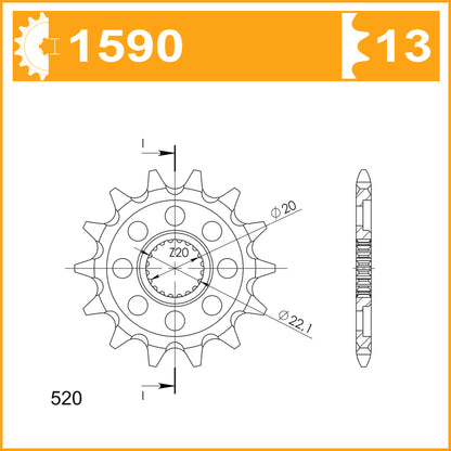 SuperSprox Front MX Grooved CST-1590-13 JTF1590 SC