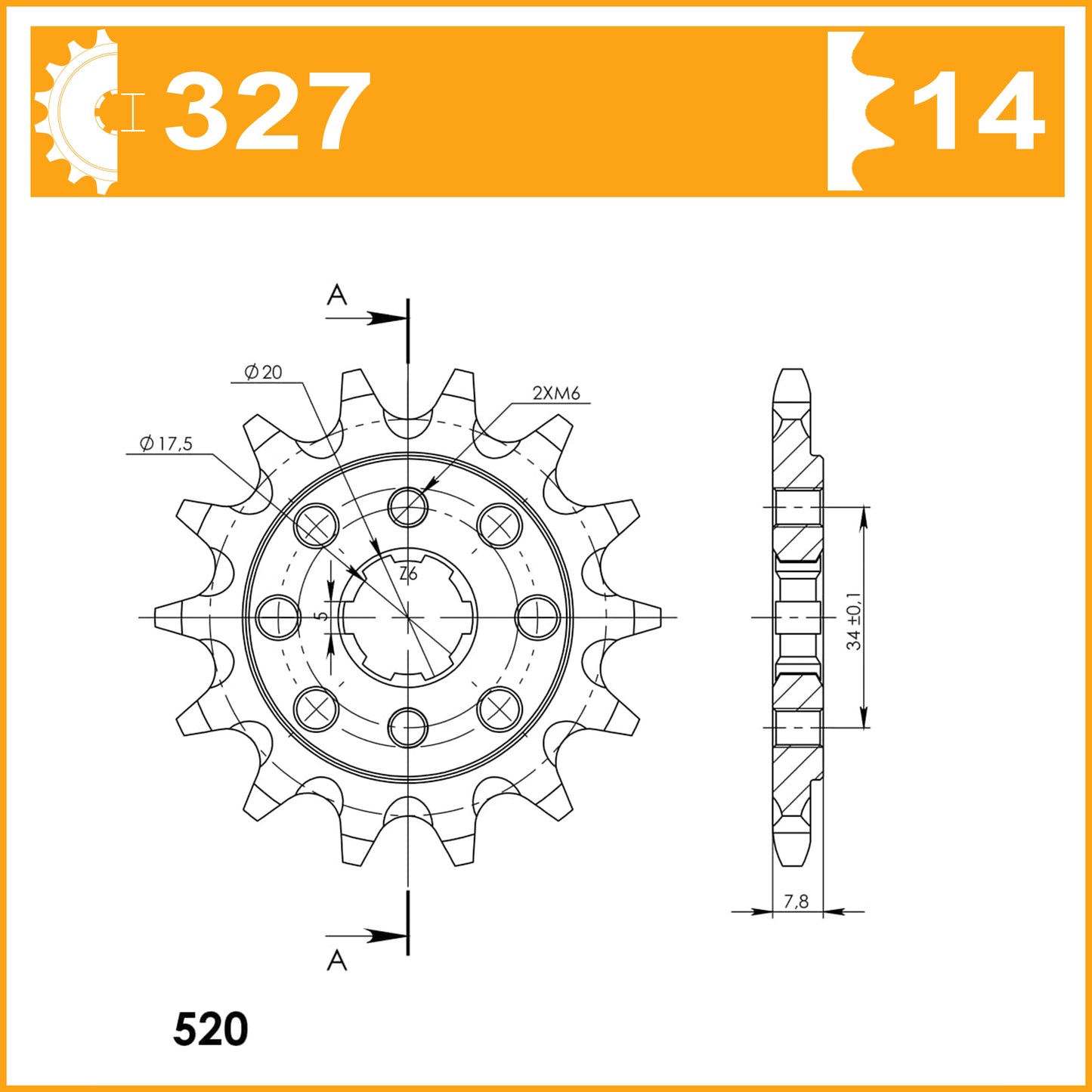 SuperSprox Front MX Grooved CST-327-14
