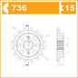 Sprocket Front 4019-15 SPECIAL PITCH - Special Order