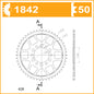 Sprocket Rear RK B3266-50 1842-50 AFAM 12208 JTR 1842-50