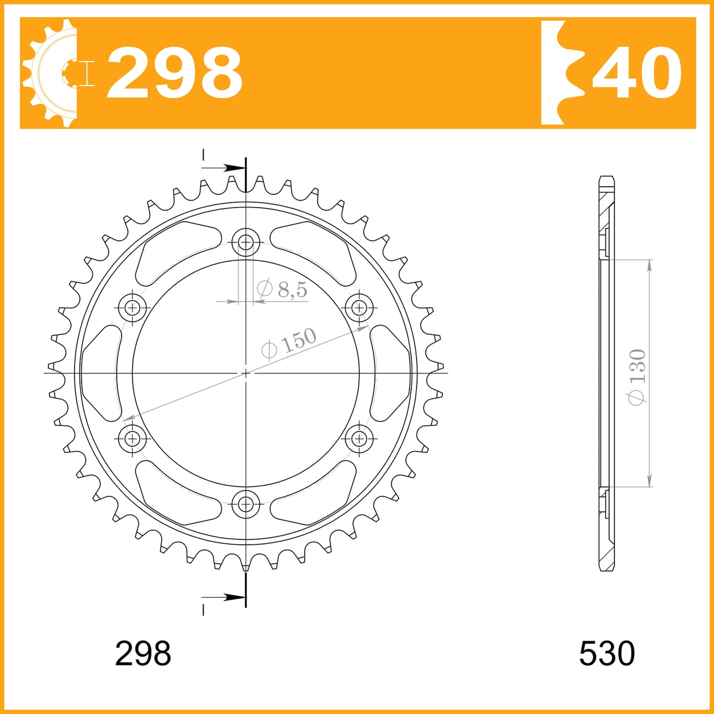 Sprocket Rear JTR 298-40 AFAM 10404