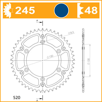 SuperSprox Rear Stealth RST-245-48-BLU