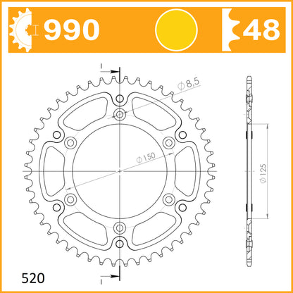 SuperSprox Rear Stealth RST-990-48-GLD