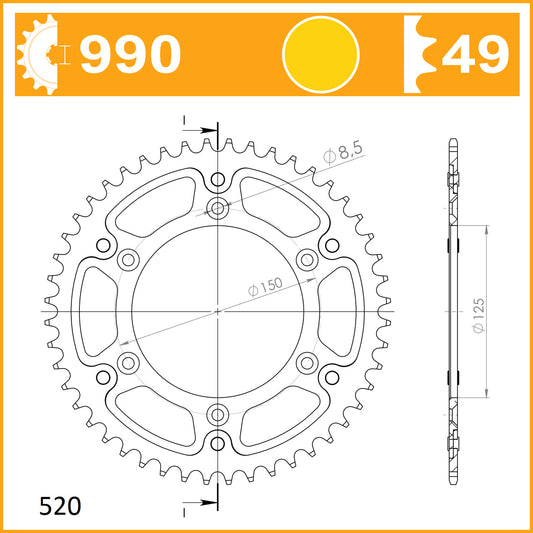 SuperSprox Rear Stealth RST-990-49-GLD