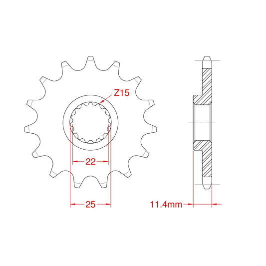 Sprocket Front RK-C4065-14 JTF1902 Afam 73303