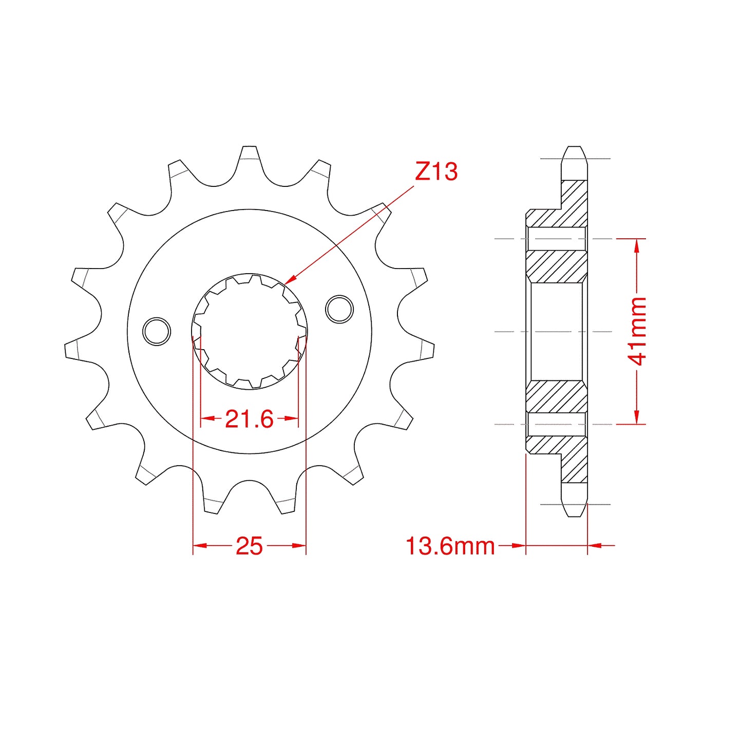 Sprocket Front RK-C4165-16 JTF1307 Afam 24510 - Special Order