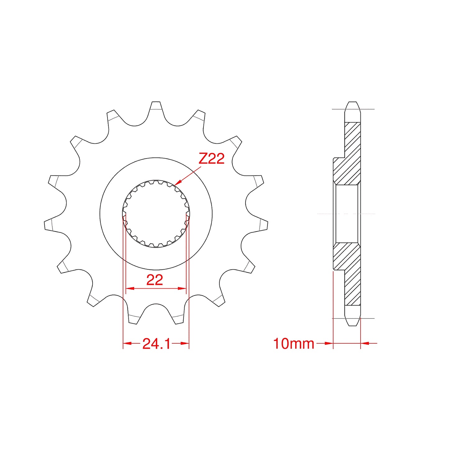 Sprocket Front RK-C4174-16 JTF402 Afam 61301 (520 pitch)