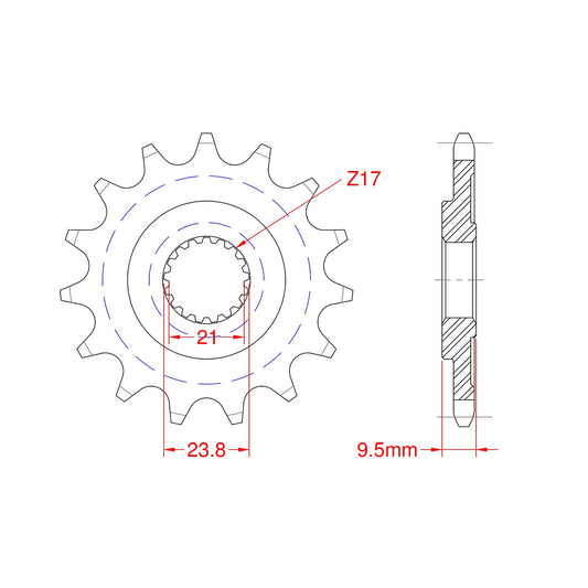 Sprocket Front RK-C4394-14 JTF284 CST-284-14
