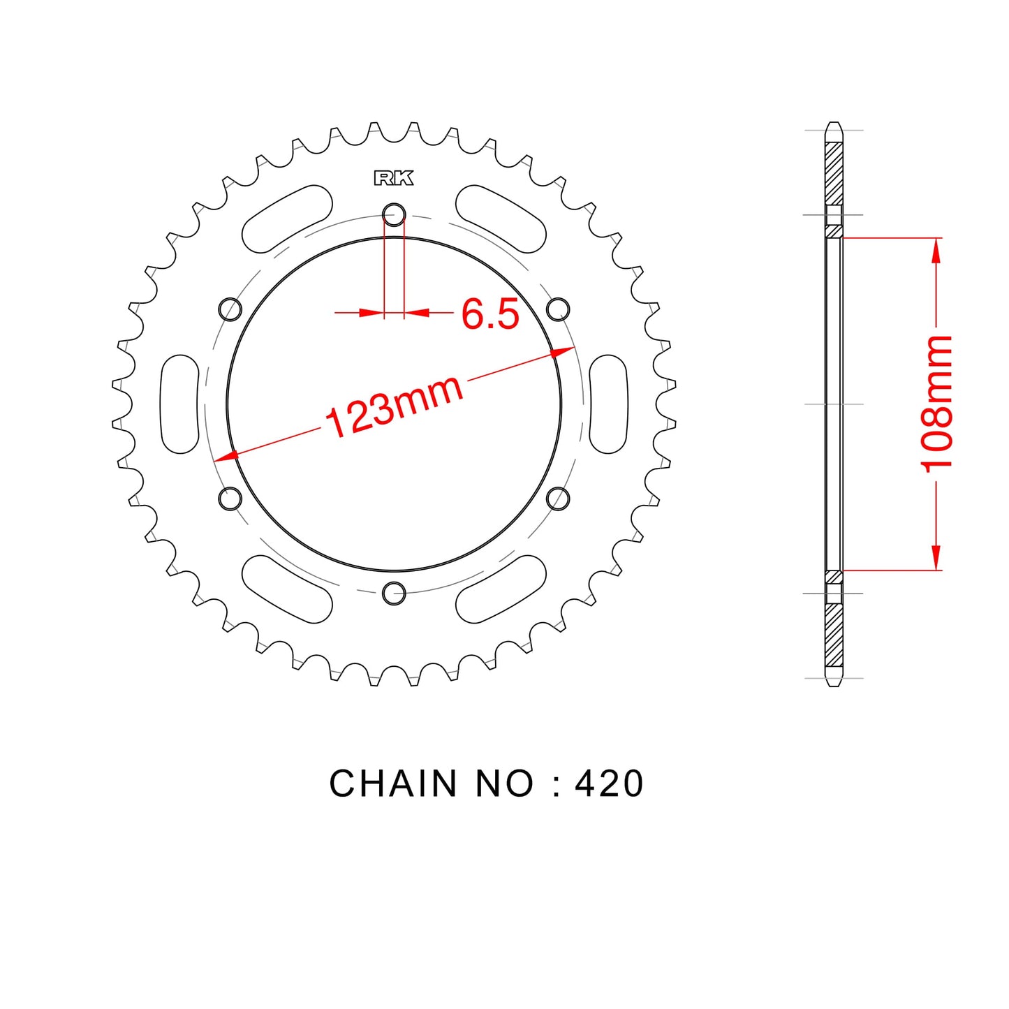 Sprocket Rear RK-B2121-59 JTR1133-59