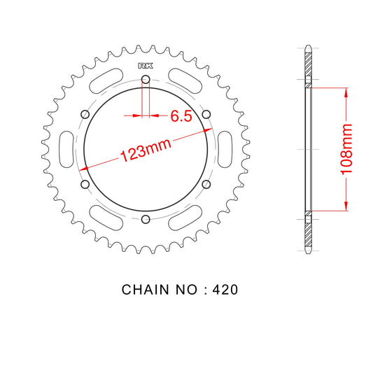 Sprocket Rear RK-B2121-53 JTR1133 Afam 92114