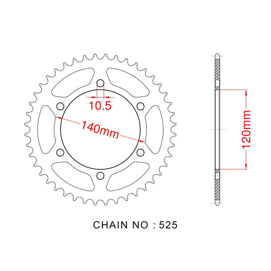 Sprocket Rear RK-B5624-40 JTR498 Afam 16605