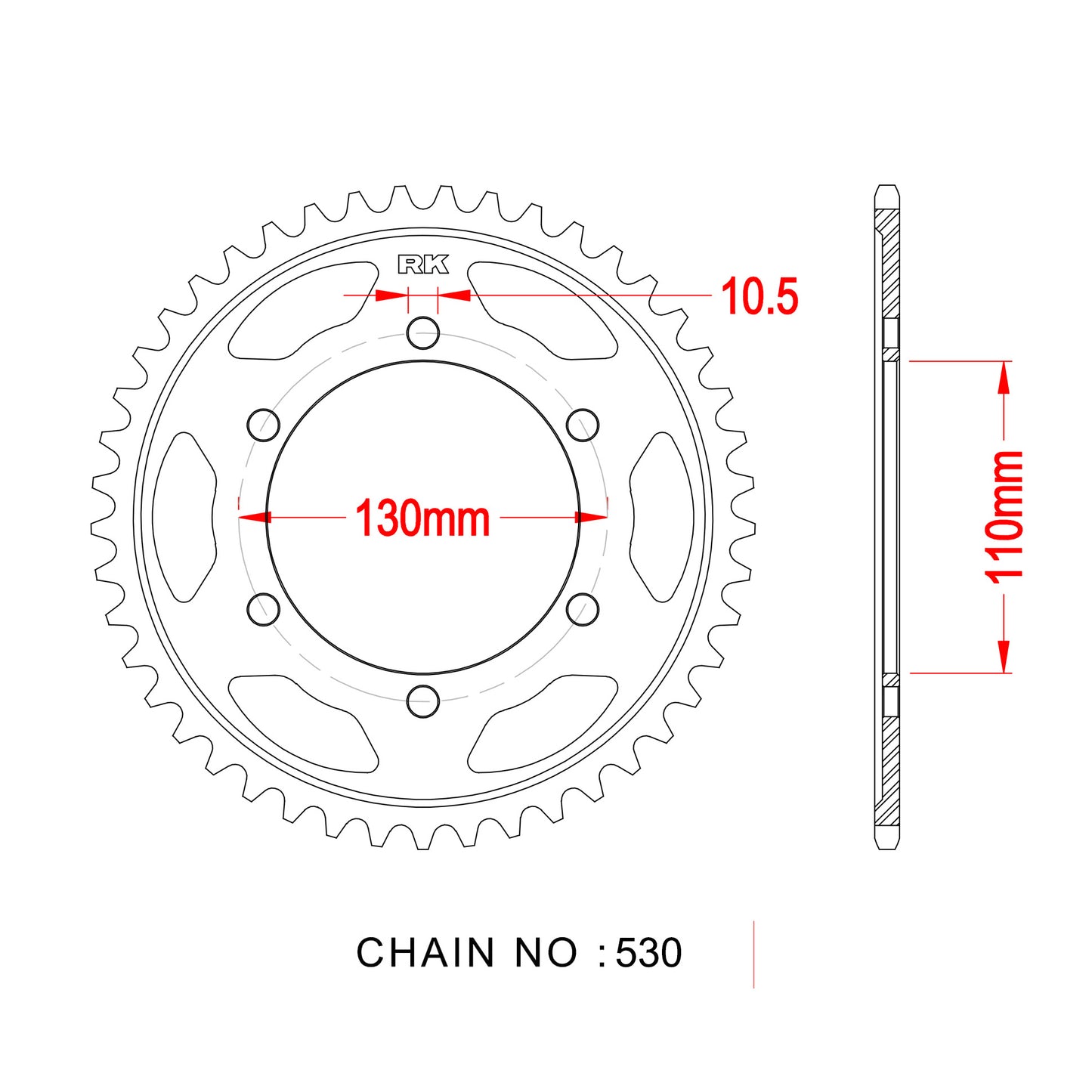 Sprocket Rear RK-B6833-43 JTR1479 Afam 16502