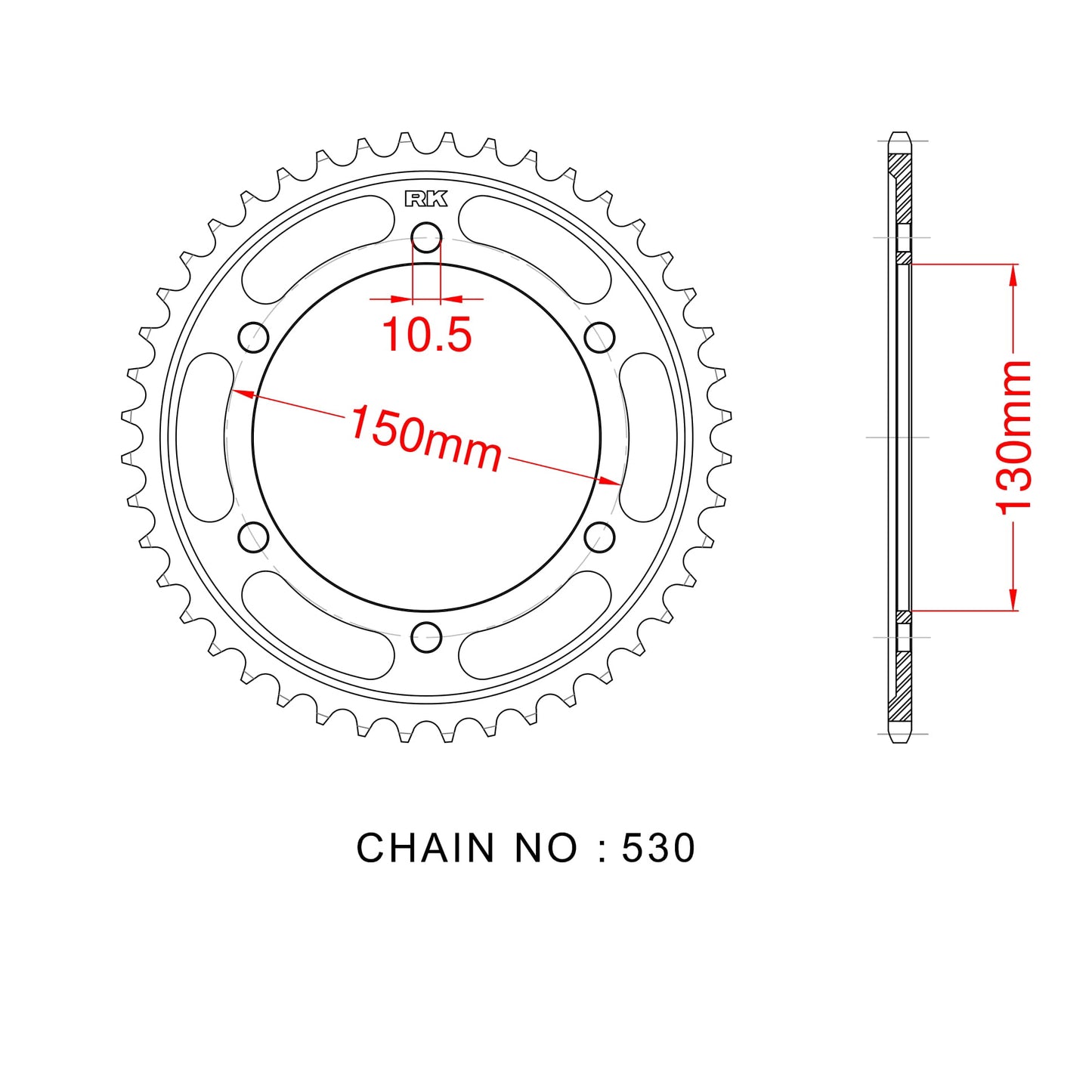 Sprocket Rear RK-B6840-38 JTR859 Afam 12801