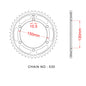 Sprocket Rear RK-B6840-38 JTR859 Afam 12801