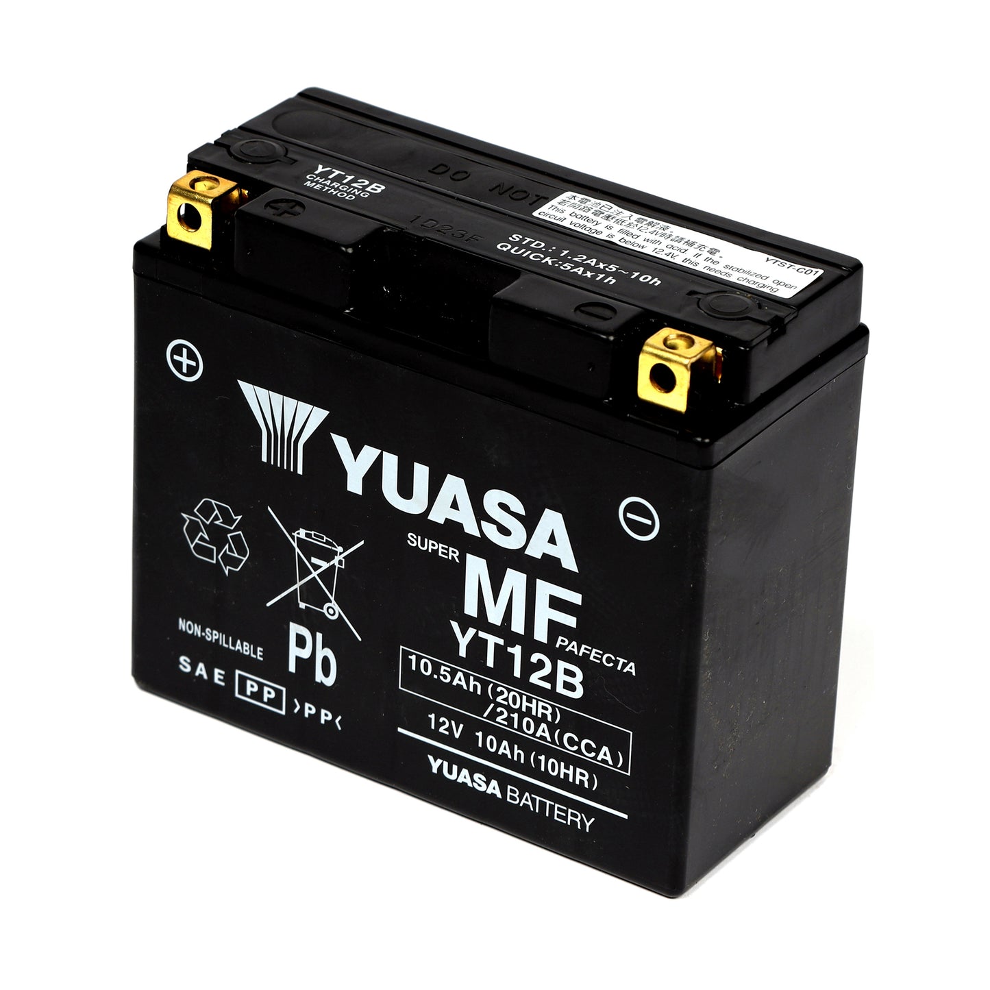 Yuasa YT12B (WC) 12V Factory Activated MF VRLA Battery
