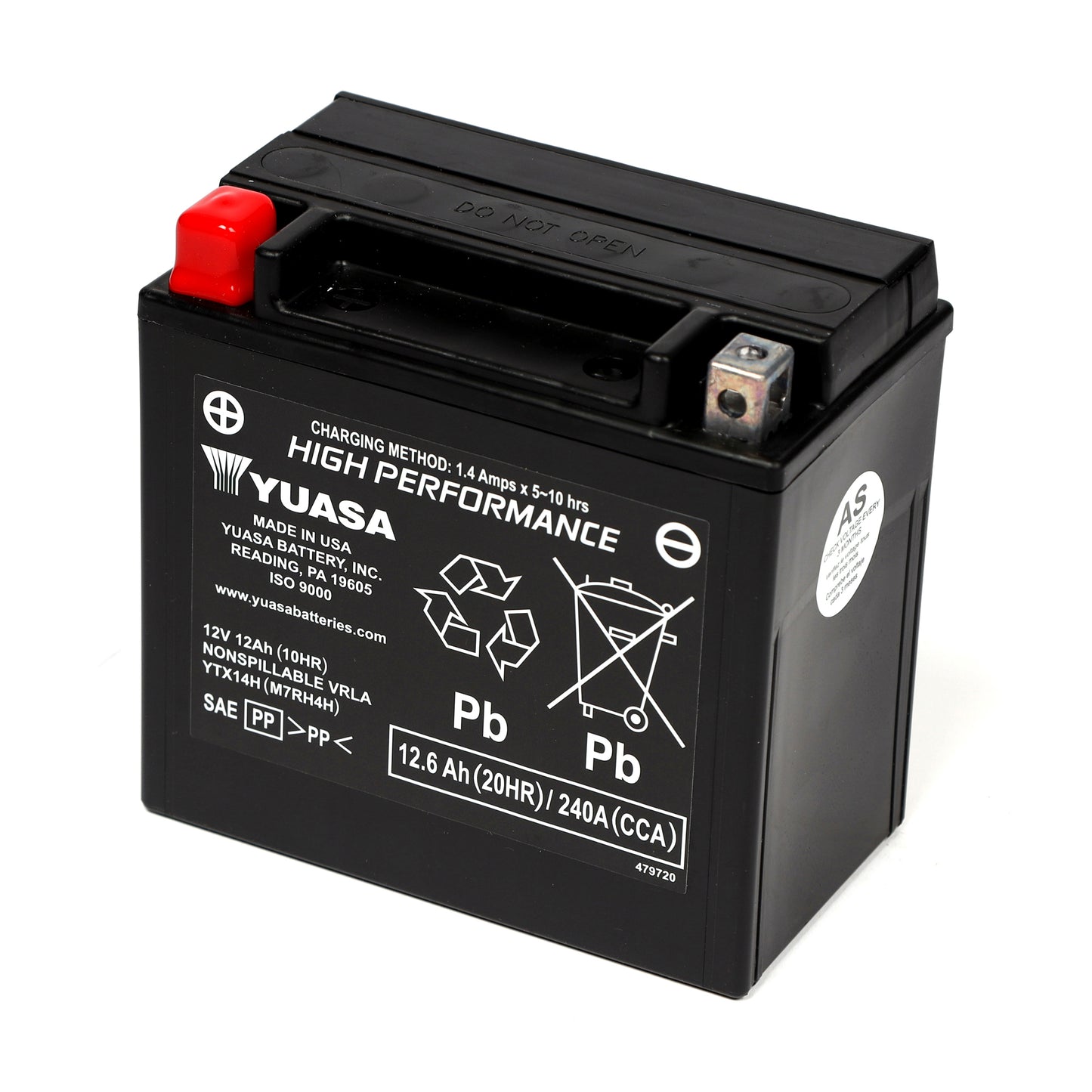 Yuasa YTX14H (WC) 12V Factory Activated High Performance MF VRLA Battery