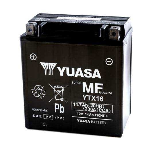 Yuasa YTX16 (WC) 12V Factory Activated MF VRLA Battery